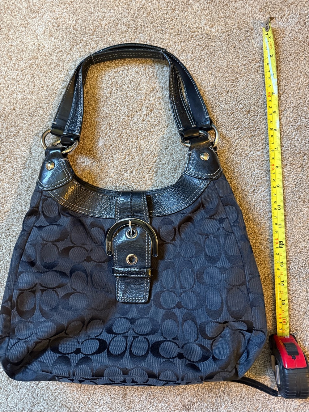 Coach Soho Signature Hobo Black - Gem